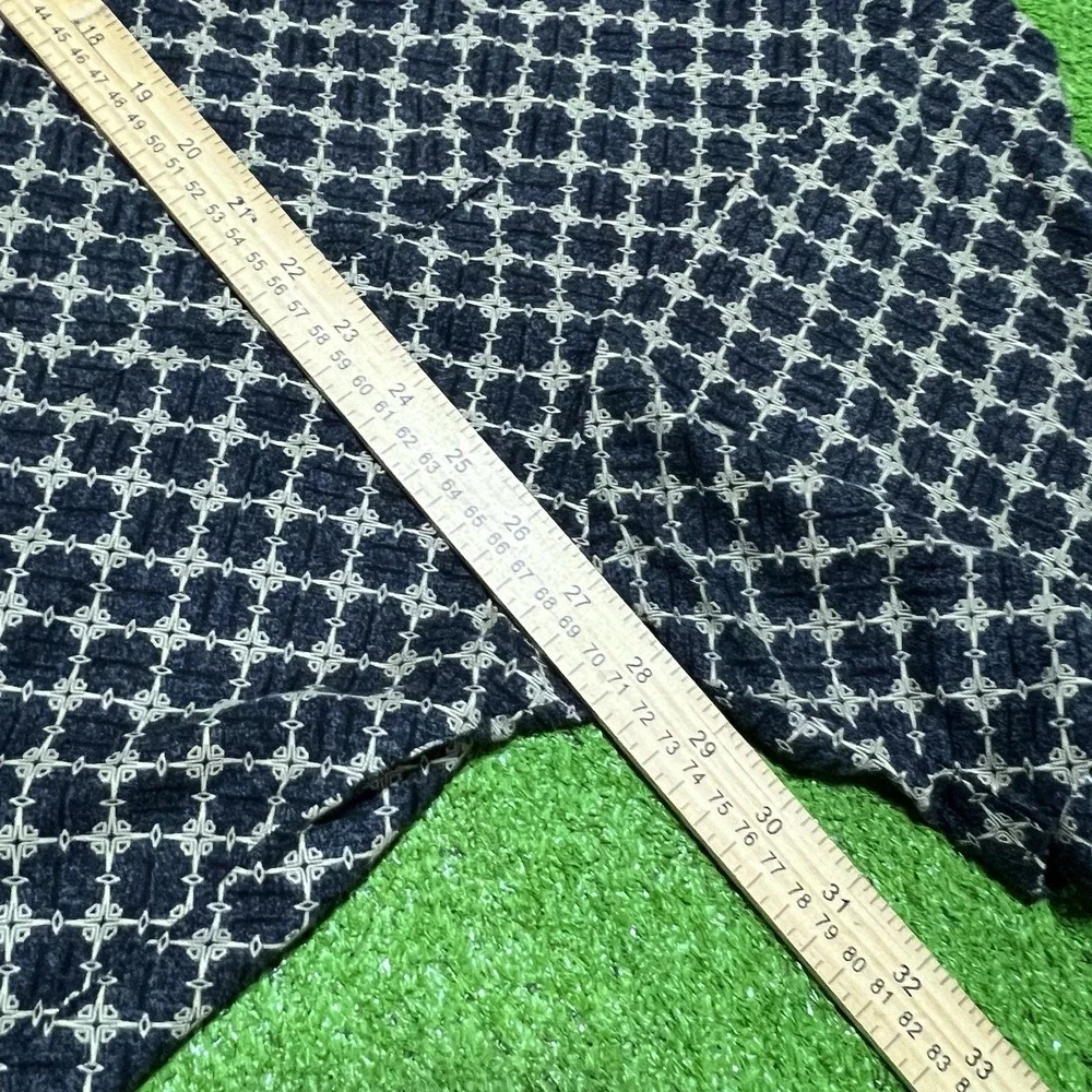 Vintage Natural Issue Shirt XL Cropped‎ Button Up Geometric Gradient Gold Black